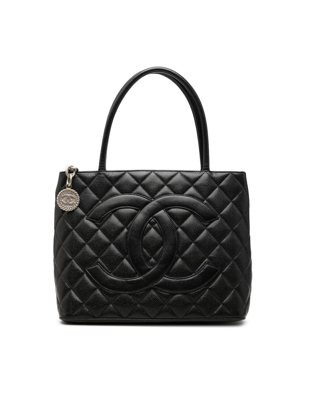 Chanel Medallion Tote Quilted Caviar #365921C24B